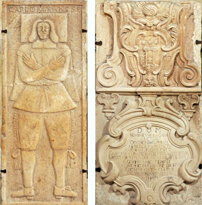 lapide e stemma di Carlo Albanese