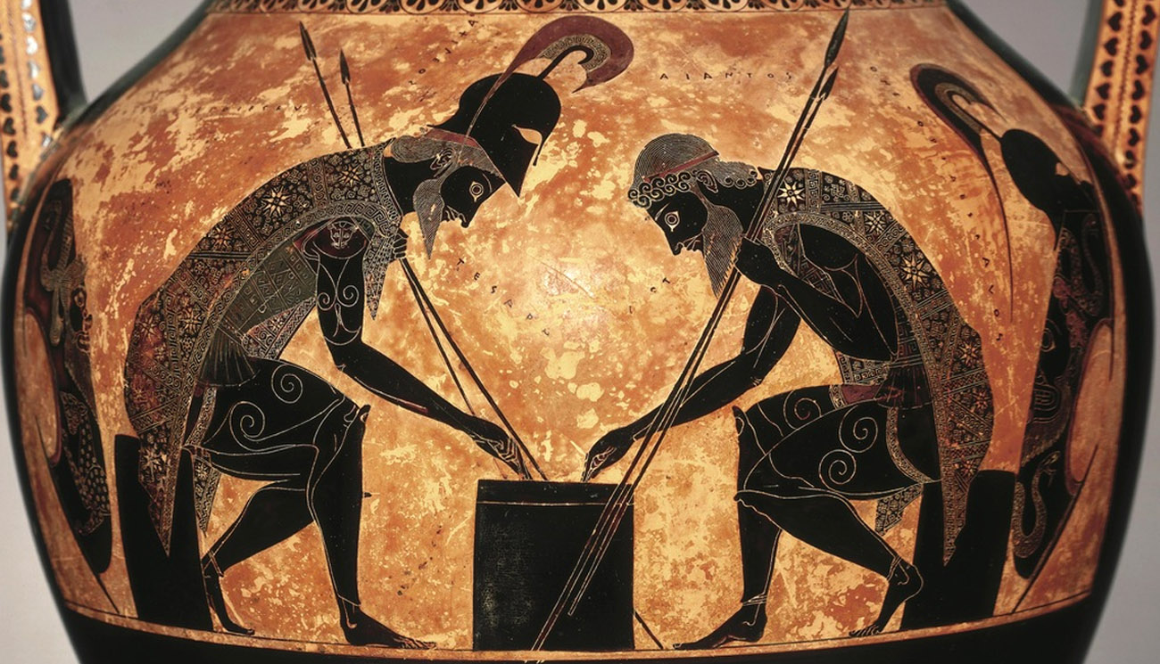 Achille e Aiace giocano - anfora attica (Musei vaticani)