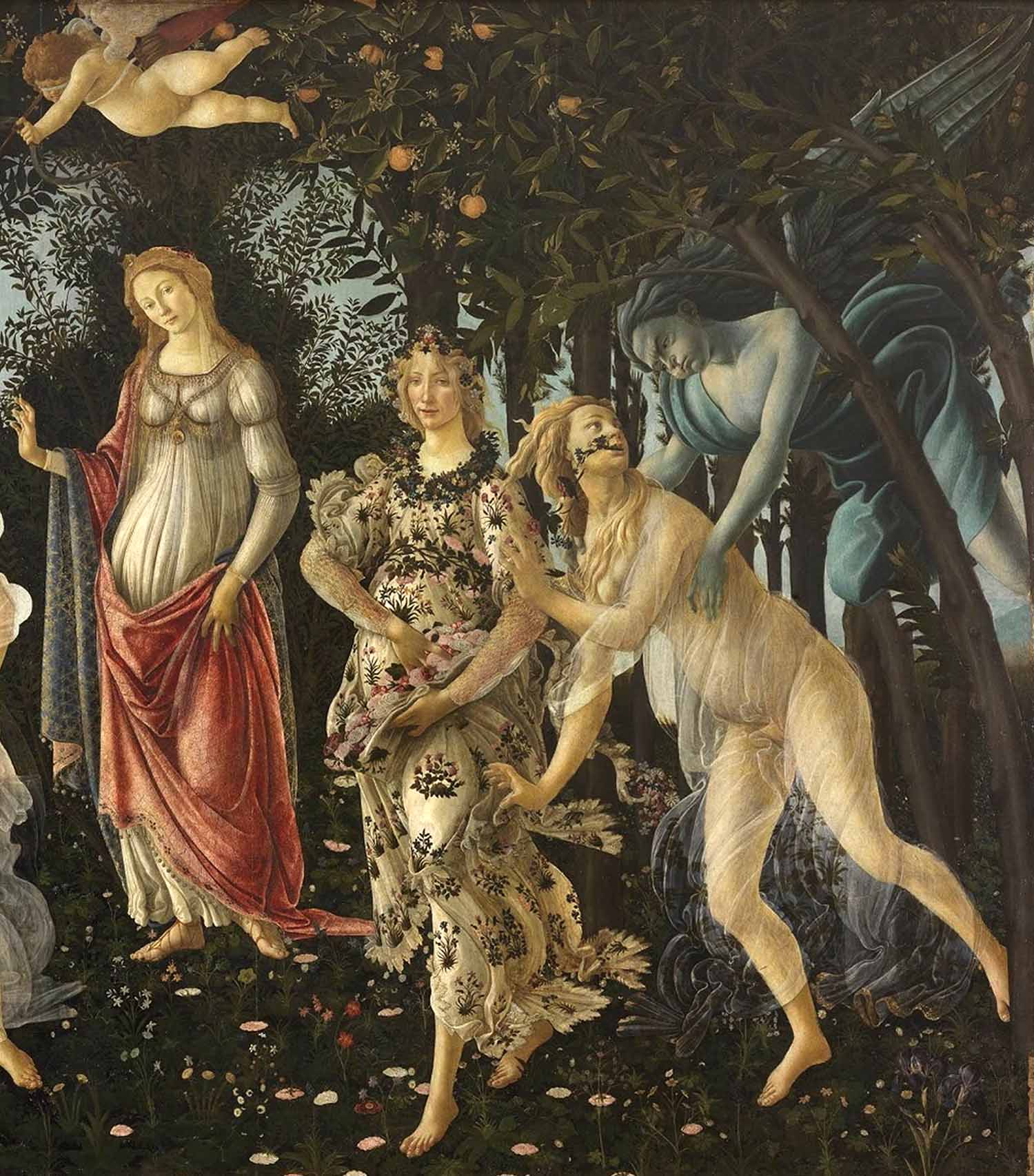Botticelli, “la primavera: Venere Flora e Zefiro” (Uffizi di Firenze)