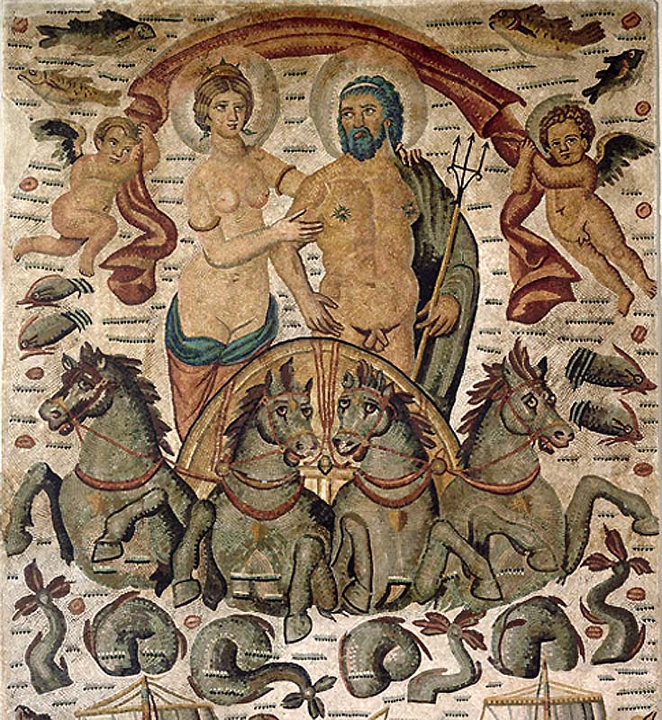 mosaico di Poseidone ed Anfitrite (part.) - Louvre museo (foto archivio RMN)