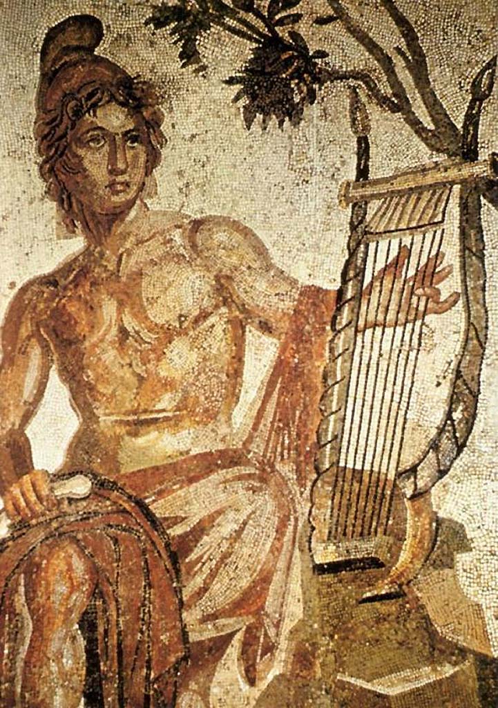 Orfeo, mosaico romano, a Cagliari (da "ComuneCagliariNews.it")