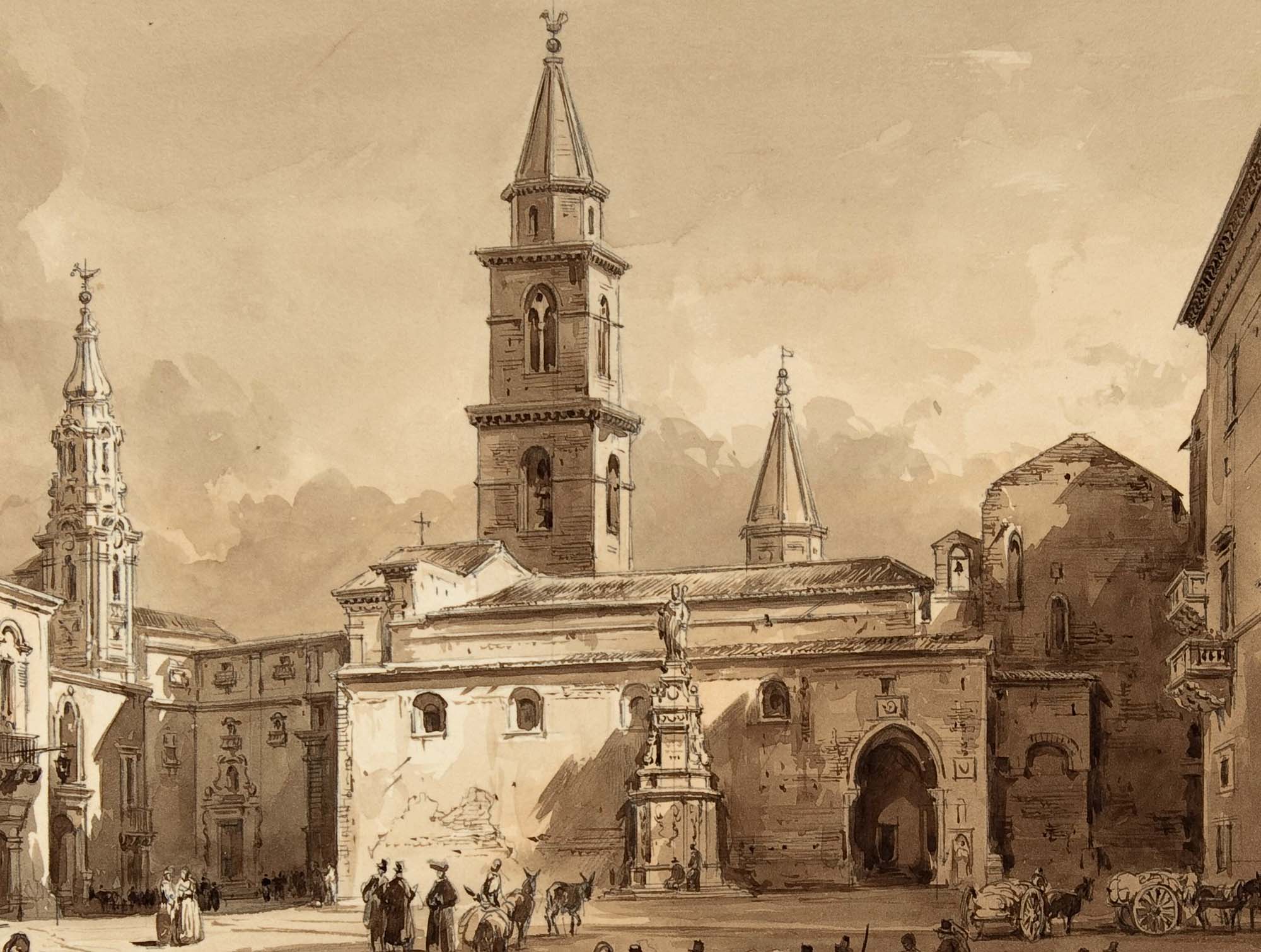 Disegno di A. Vianelli del 1851: part. della Cattedrale
