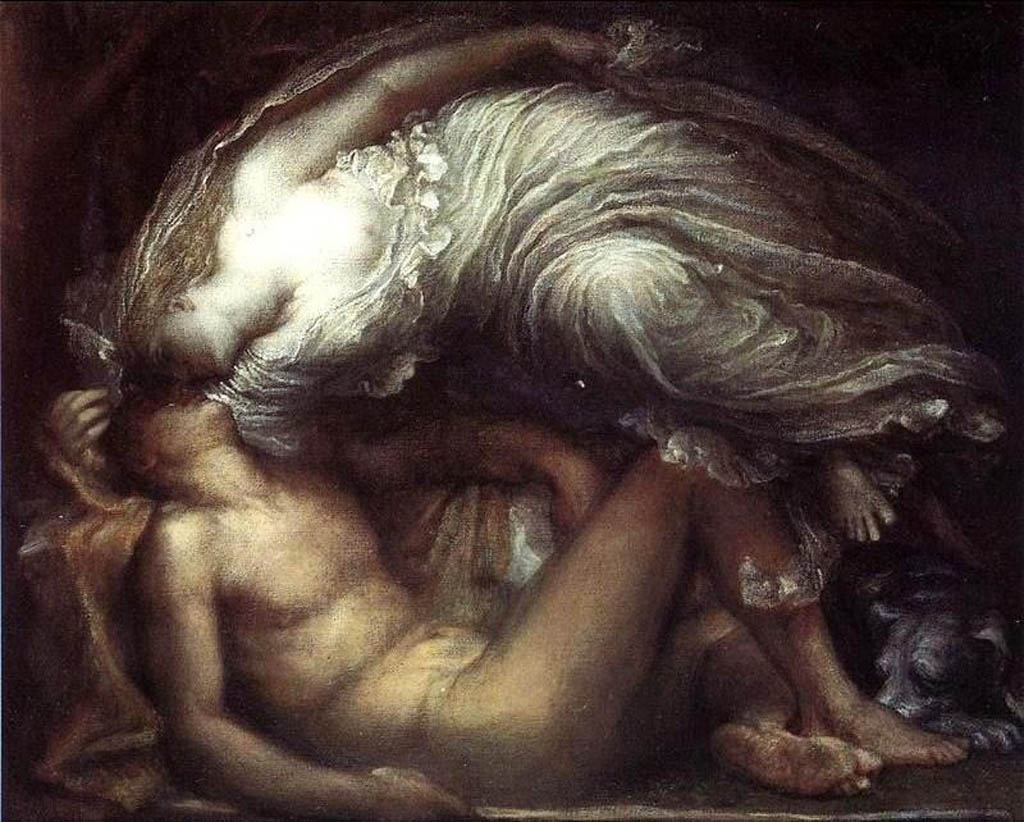 Selene ed Endimione, dipinto di G. F. Watts - 1869