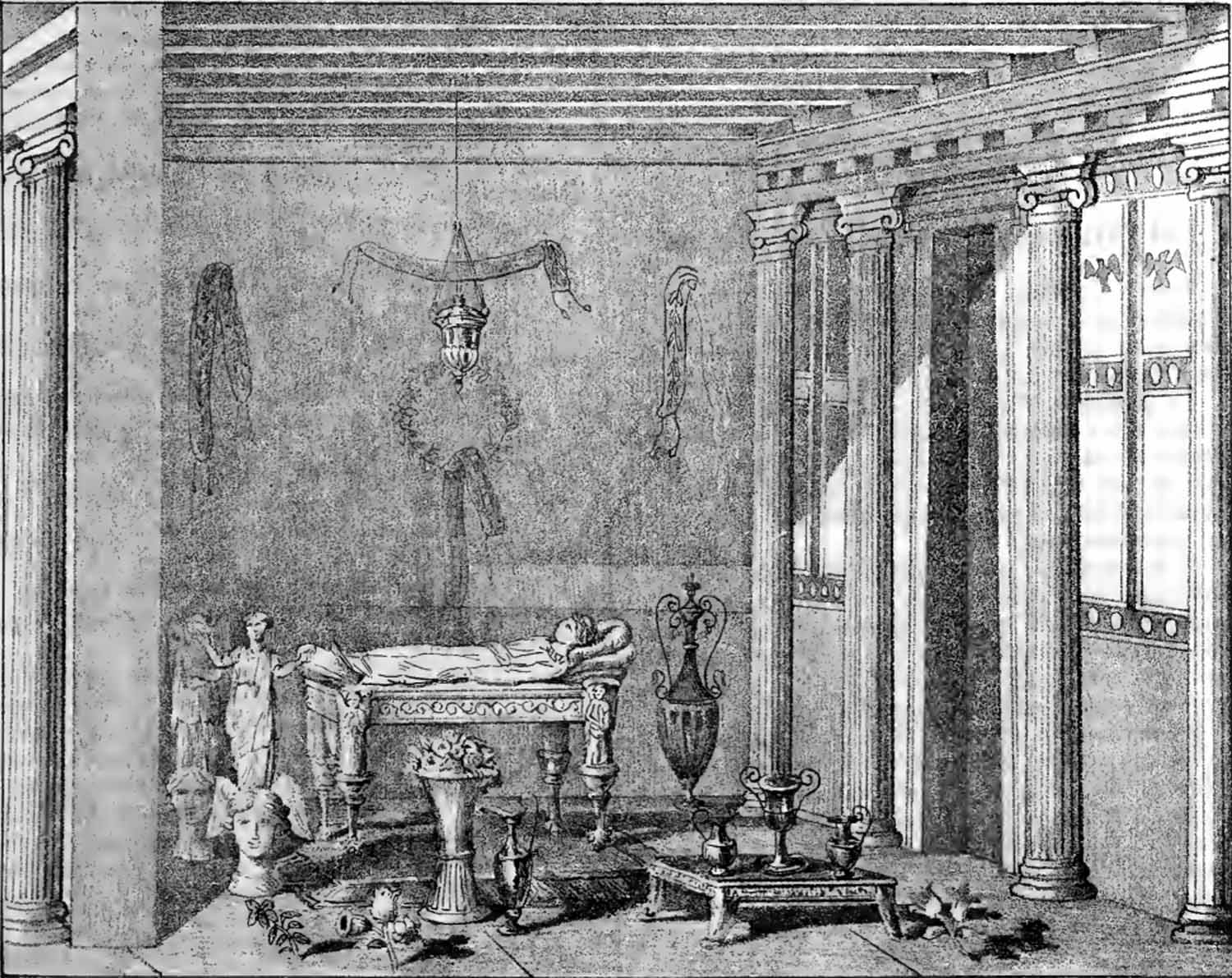 Interno di una tomba greca a Canosa.