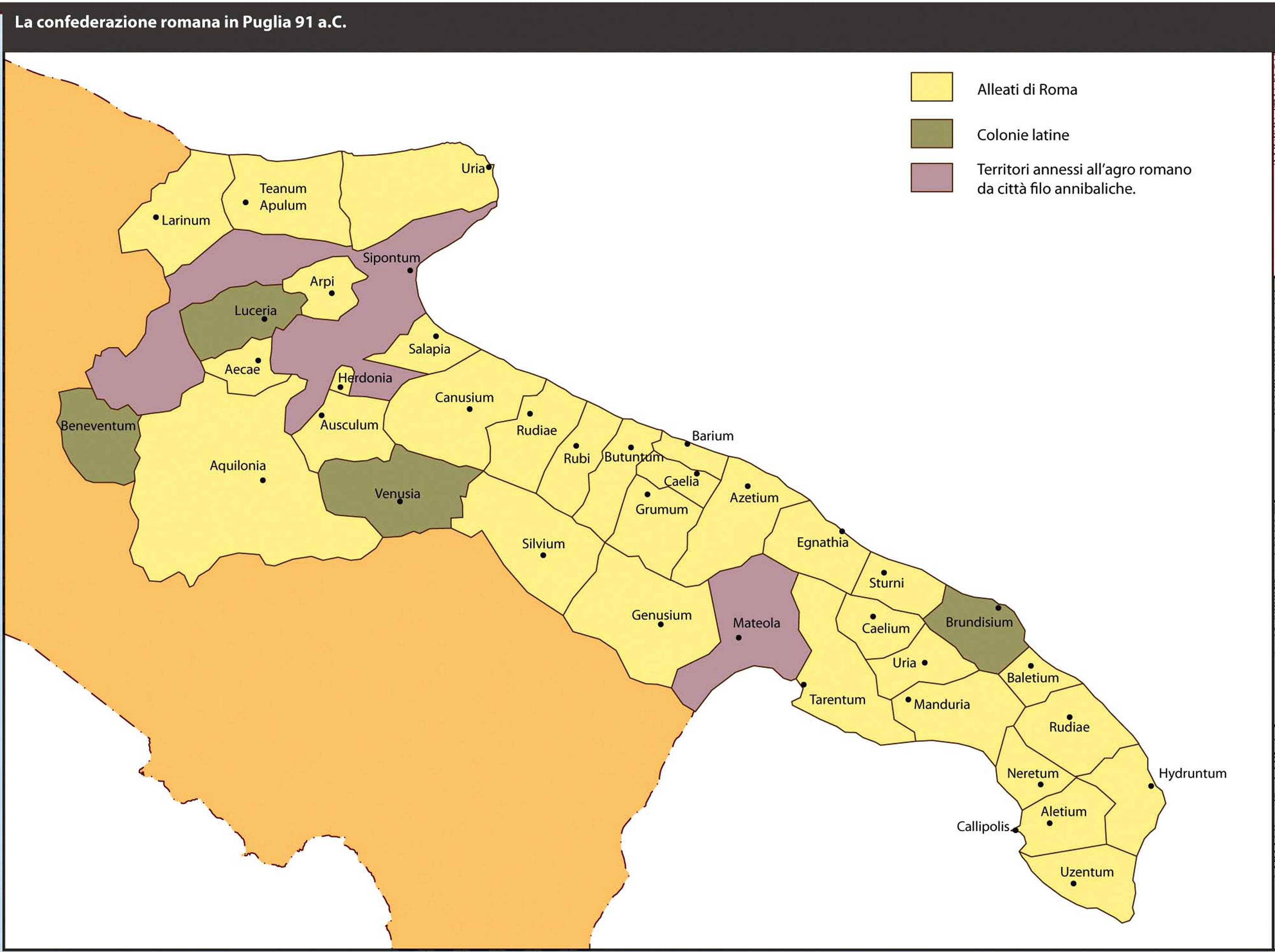 La Confederazione Romana in Puglia nel 91 a.C.
