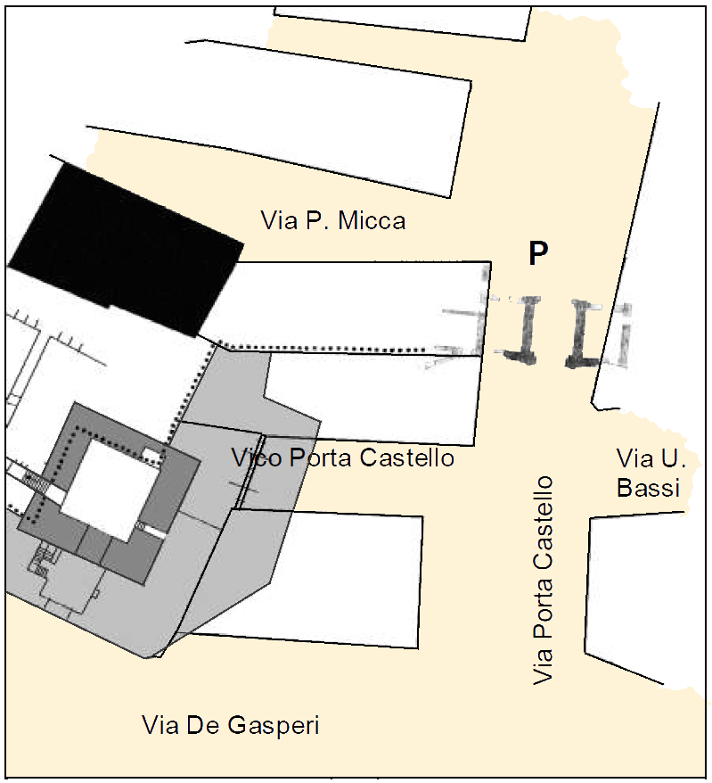 Localizzazione della nuova Porta "Del Castello" intorno al 1774