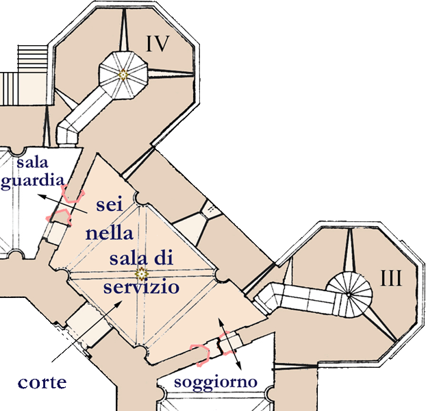 pianta della 4^ sala (di Nord-Ovest), di servizio