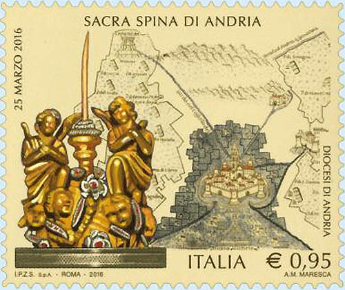 francobollo celebrativo ricorrenza miracolo Sacra Spina 25/03/2016