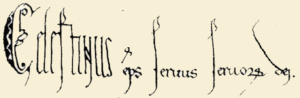 firma di Celestino III su una delle sue bolle