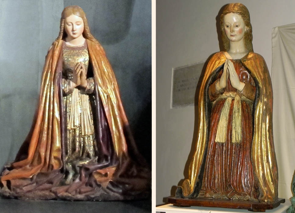 confronto tra la Madonna del presepe di S.Giovanni a Carbonara e quella della Cattedrale di Andria