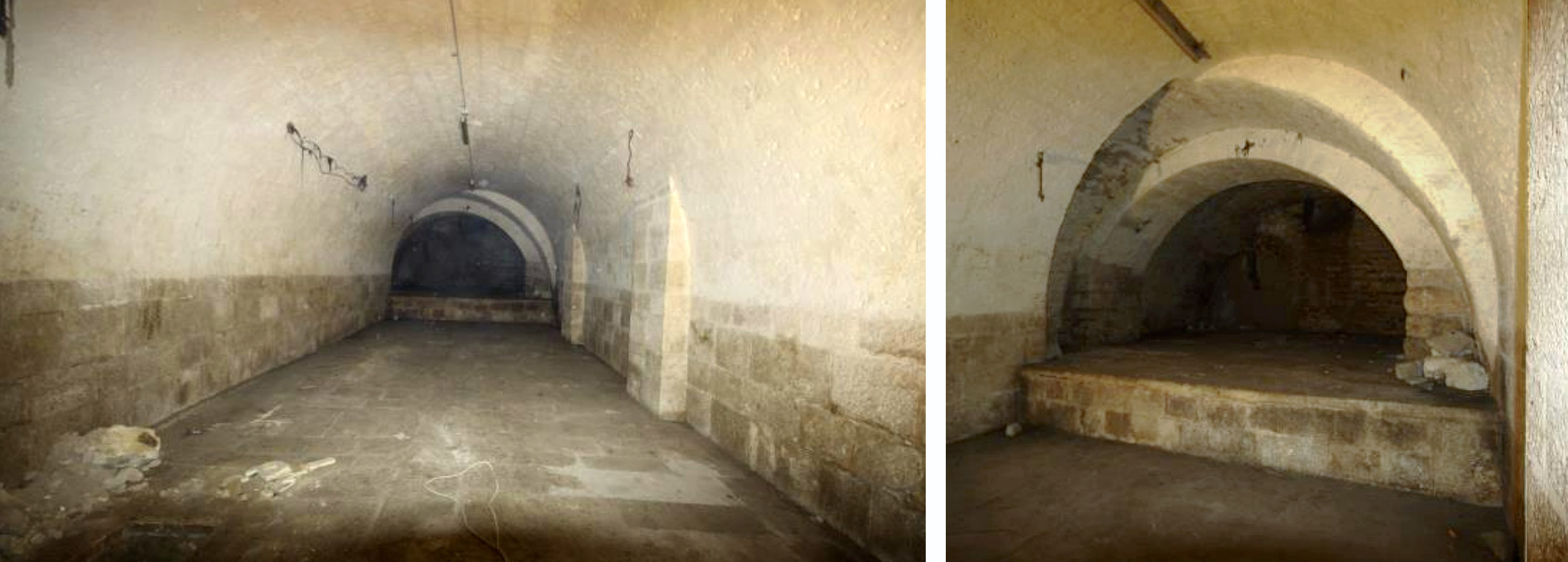 Sotterraneo lato ovest ante-restauro (foto tratta dal progetto recupero) Sotterraneo lato ovest ante-restauro (foto tratta dal progetto recupero)
