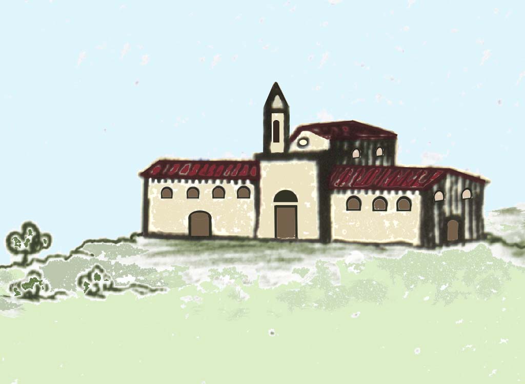 Disegno della chiesetta rilevato dalla pianta della città eseguita da Francesco di Cassiano de Silva ai primi del 1700.