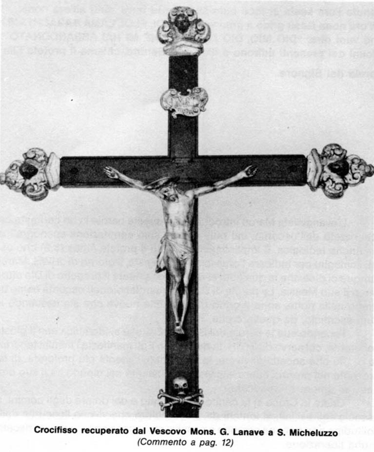 antico crocifisso rinvenuto in S. Angelo de' Meli