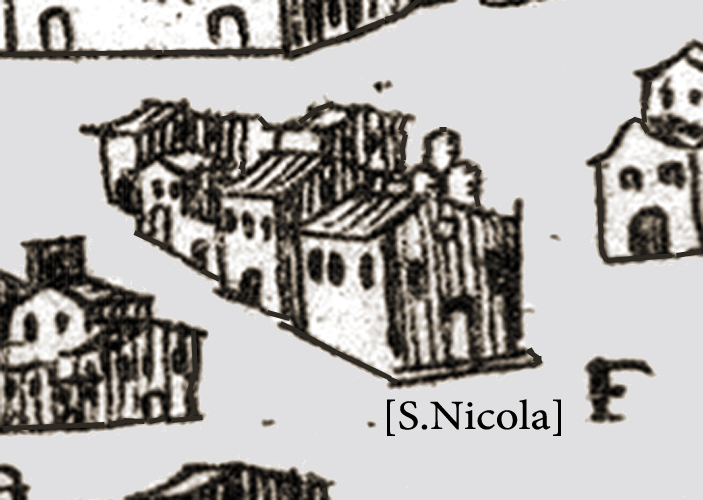 Veduta prospettica di Andria a fine '600 di Cassiano de Silva: la Chiesa di S. Nicola
