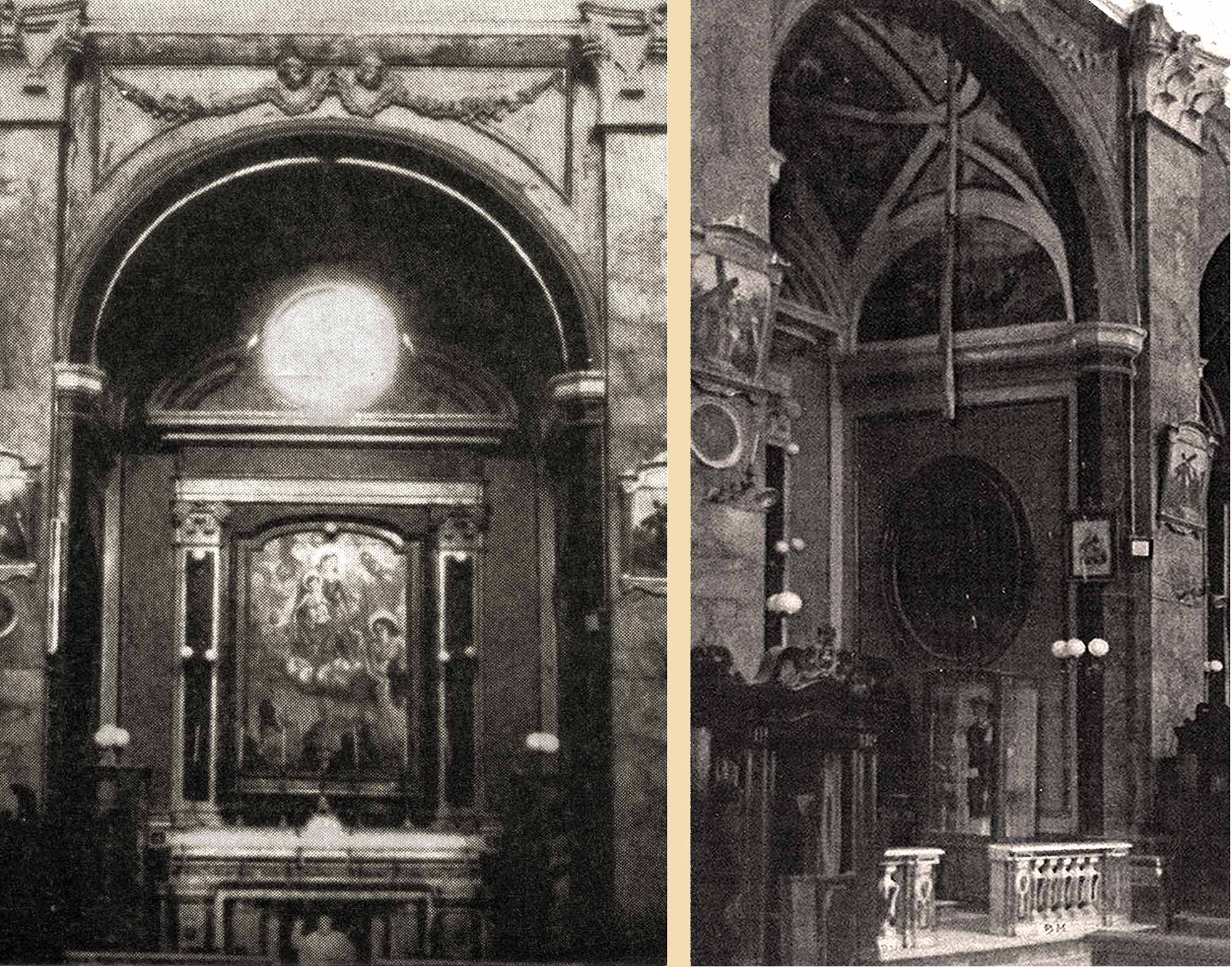 La cappella di S. Nicola ai primi del '900, col quadro della Madonna del Carmine come dossale