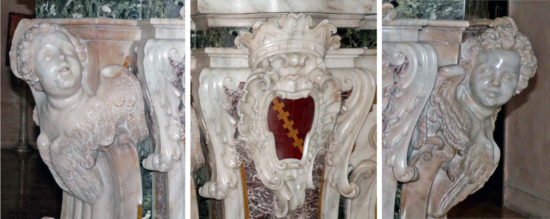 altare maggiore: sculture laterali al paliotto 