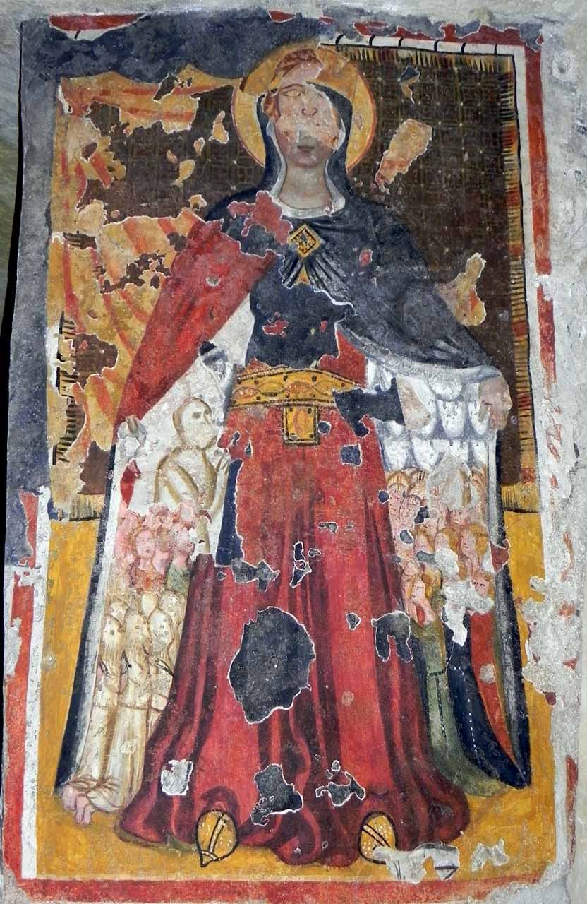 Madonna della Misericordia (?) nella chiesa rupestre di Santa Croce
