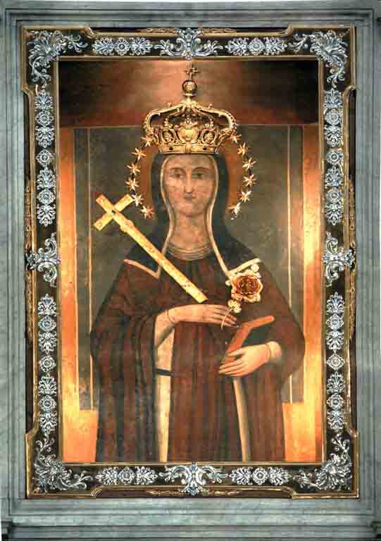 Effigie di Santa Sofia (?) venerata come Madonna dell'Altomare, gi sulla parete destra, poi asportata e posta sull'altare centrale
