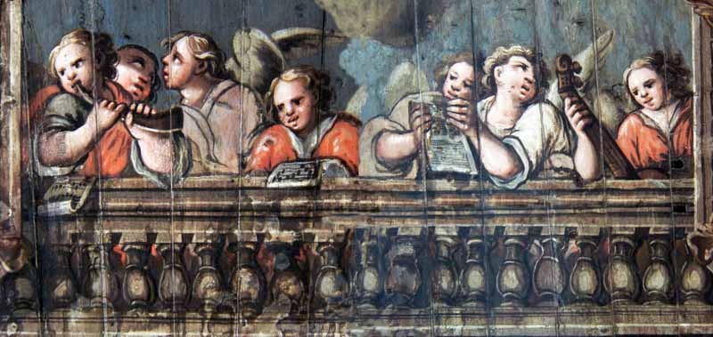 Musicanti, dipinto da T. Redi ai primi del Settecento. Cattedrale di Andria