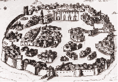 Nella pianta (del 1600 circa) di Andria si osserva la Cattedrale (adiacente al Palazzo del Signore) costruita, prima del 1100,  sulla chiesetta di San Pietro