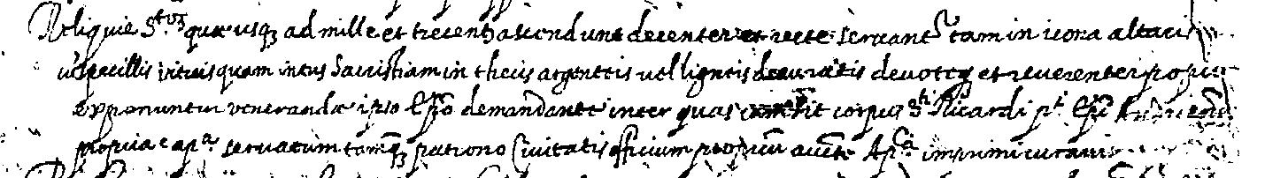 testo del 1590 tratto dalla Visita ad Limina del Vescovo L.A.Resta sulle reliquie