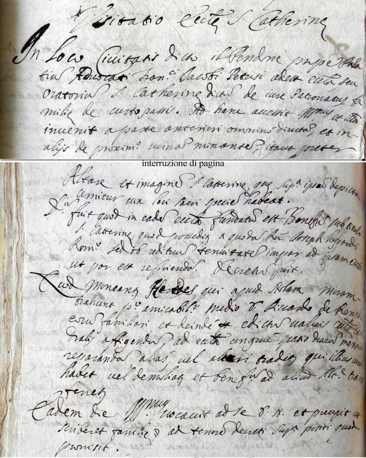 foto della realzione sulla visita di mons. Triveri alla chiesetta di S. Caterina