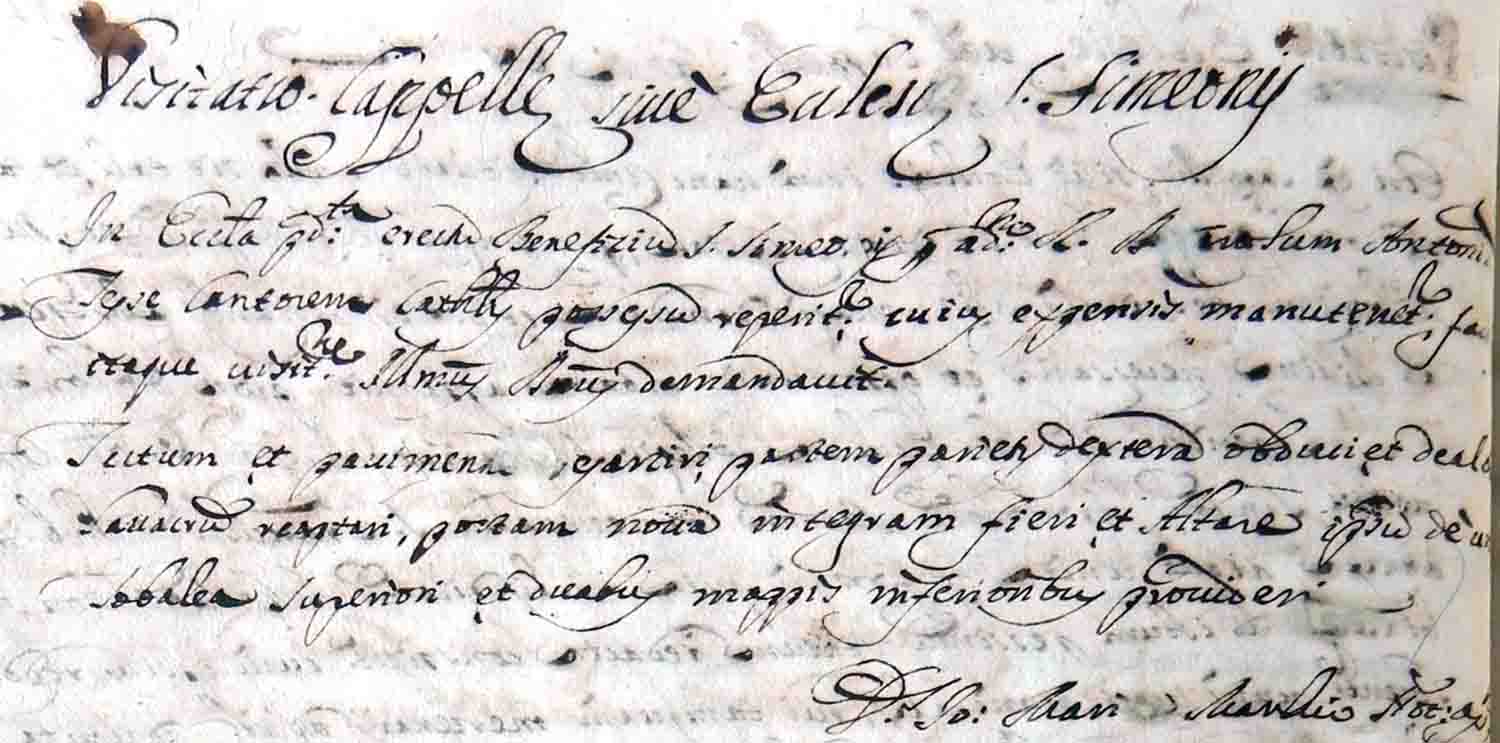 stralcio testo di mons. Adinolfi del 1711