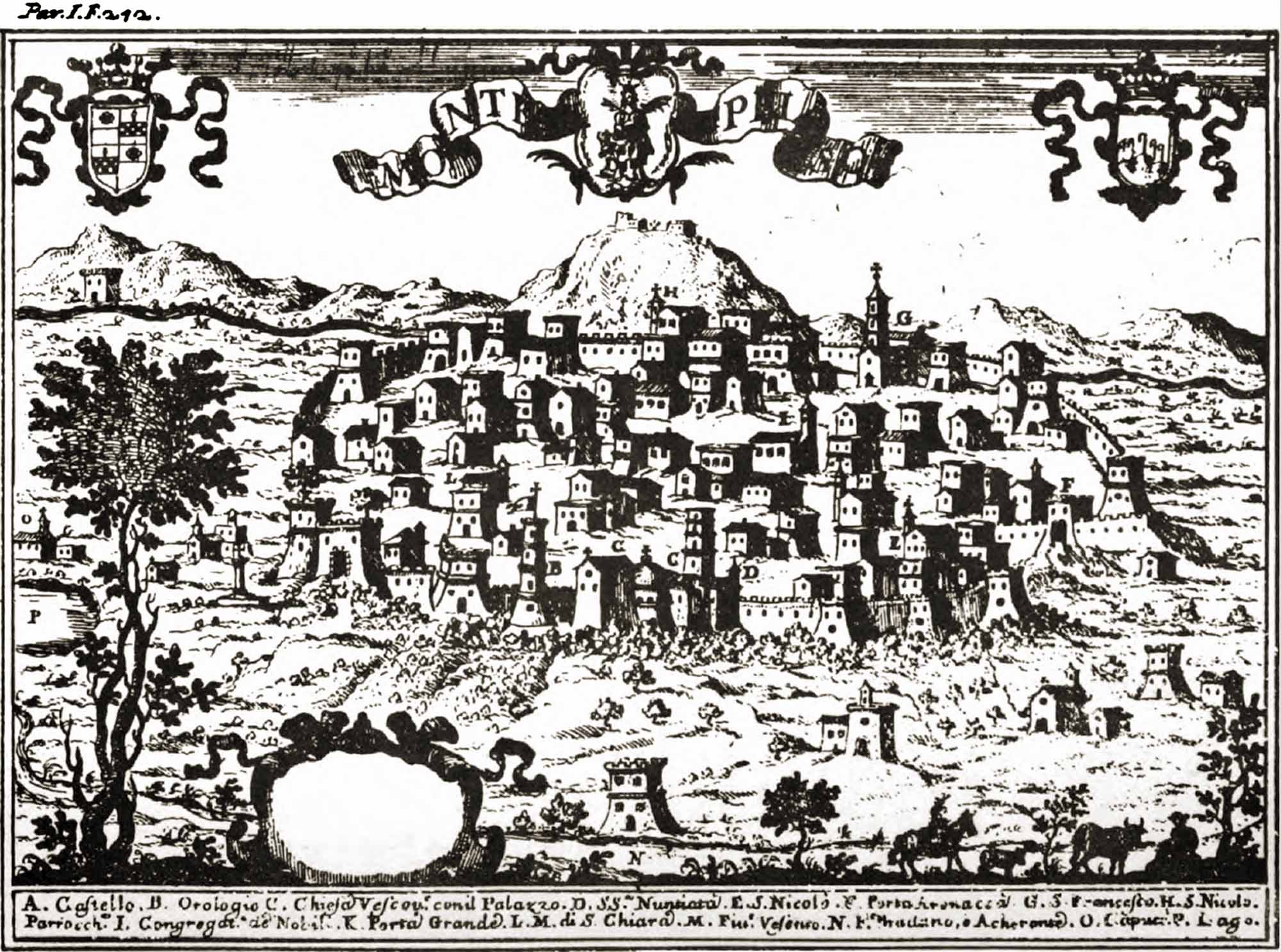 Montepeloso (Irsina) in una incisione di fine Seicento, pubblicata dal Pacichelli