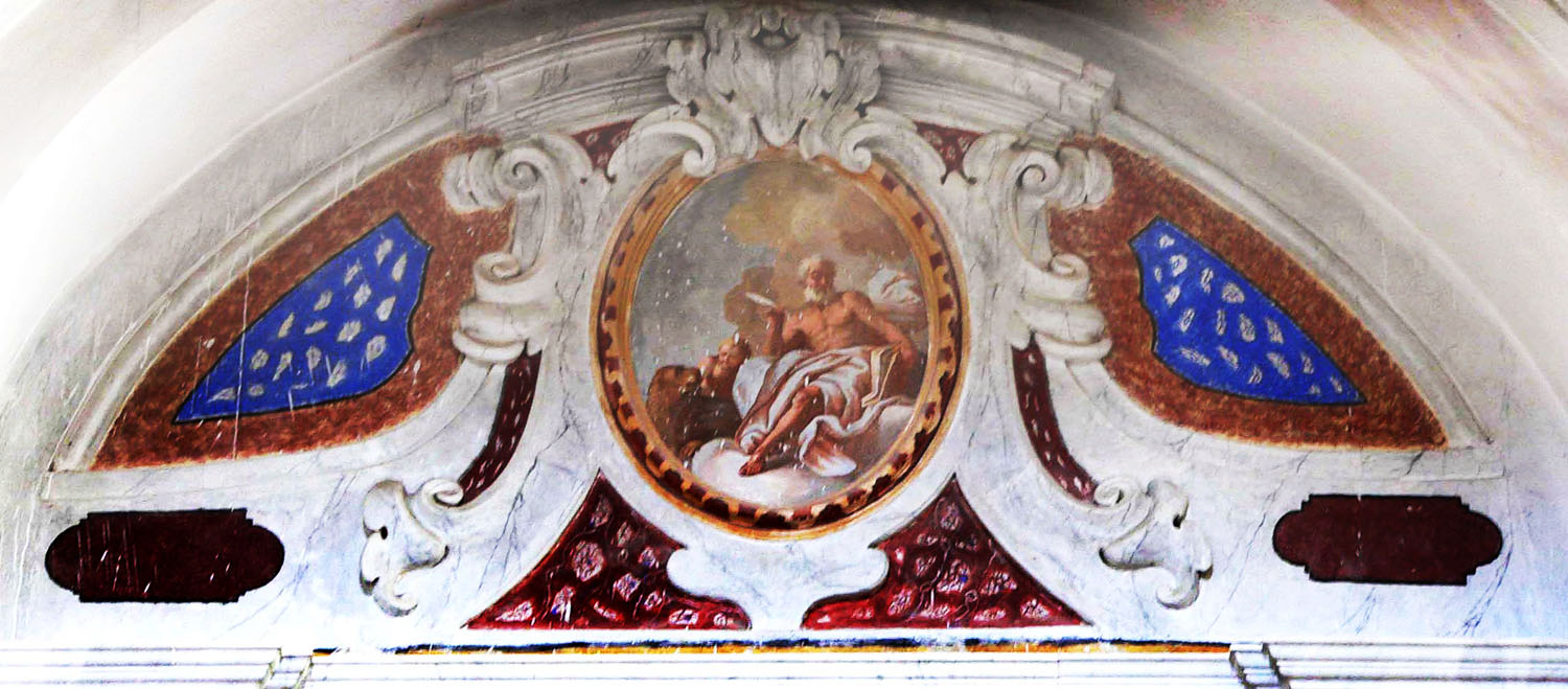 lunetta con l'affresco di S. Marco, sull'altare dedicato a S.Michele