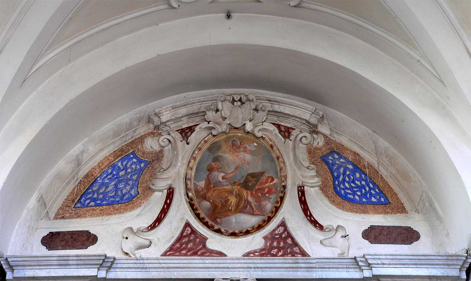 lunetta con l'affresco di S. Luca, sull'altare dedicato a S.Mauro