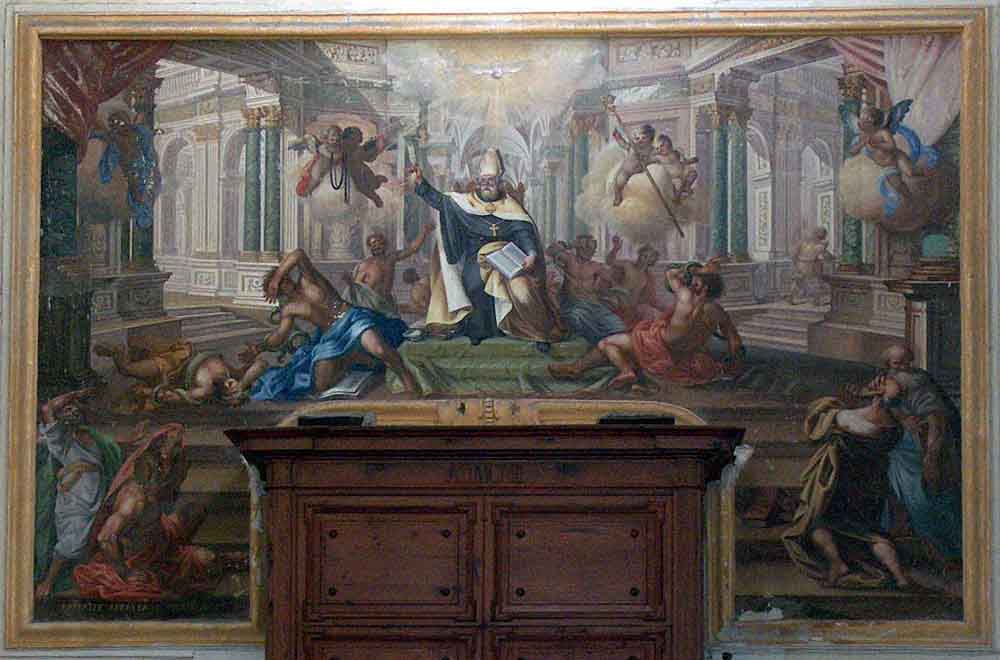 quadro di Sant'Agostino che sconfigge gli eretici