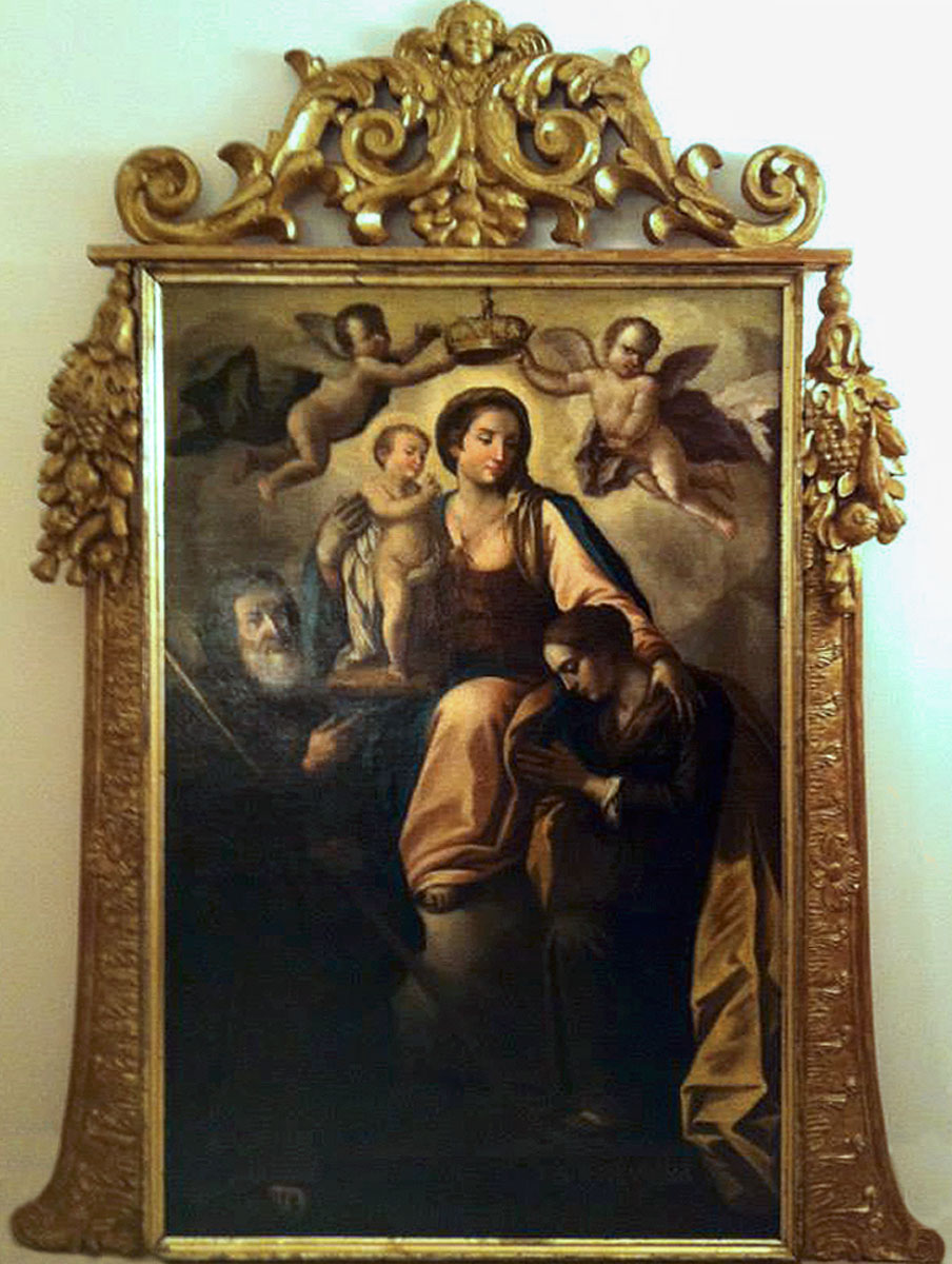 tela dell'Incoronata tra S. Francesco di Paola e S. Colomba