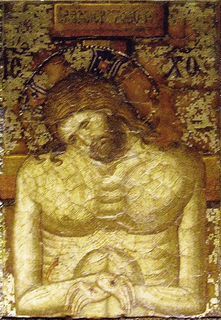micro-mosaico dell'Imago pietatis incastonato nel reliquiario di S. Gregorio