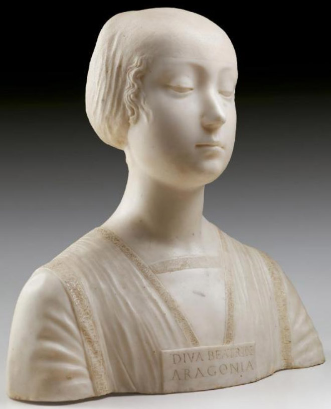 Beatrice d'Aragona, busto di F. Laurana