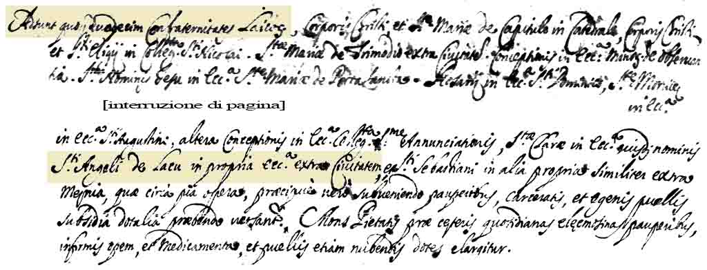 stralcio testo di Mons. Asacanio Cassiano del 1644