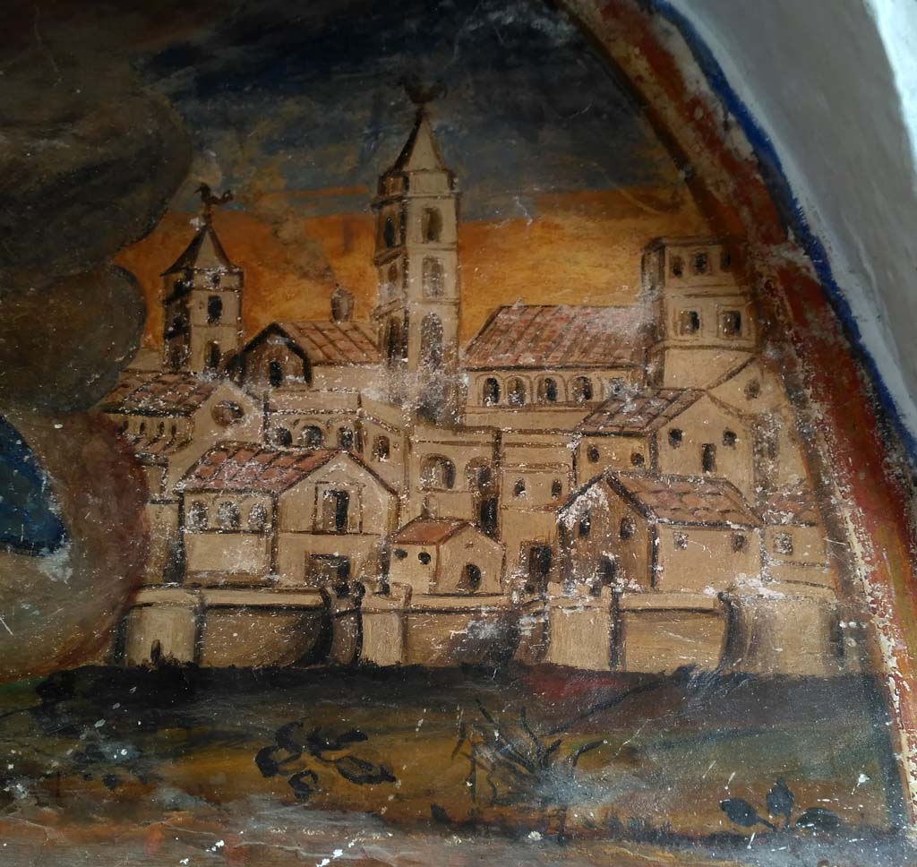 particolare di Andria in un affresco del chiostro di S. Maria Vetere