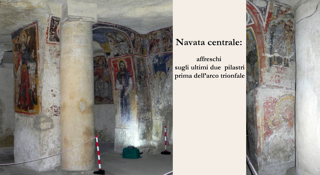 affreschi sugli ultimi due pilastri della chiesa